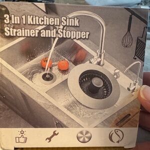 Brand New 3-in-1 Kitchen Sink Strainer Stopper Stainless Steel Anti-Clog Basket